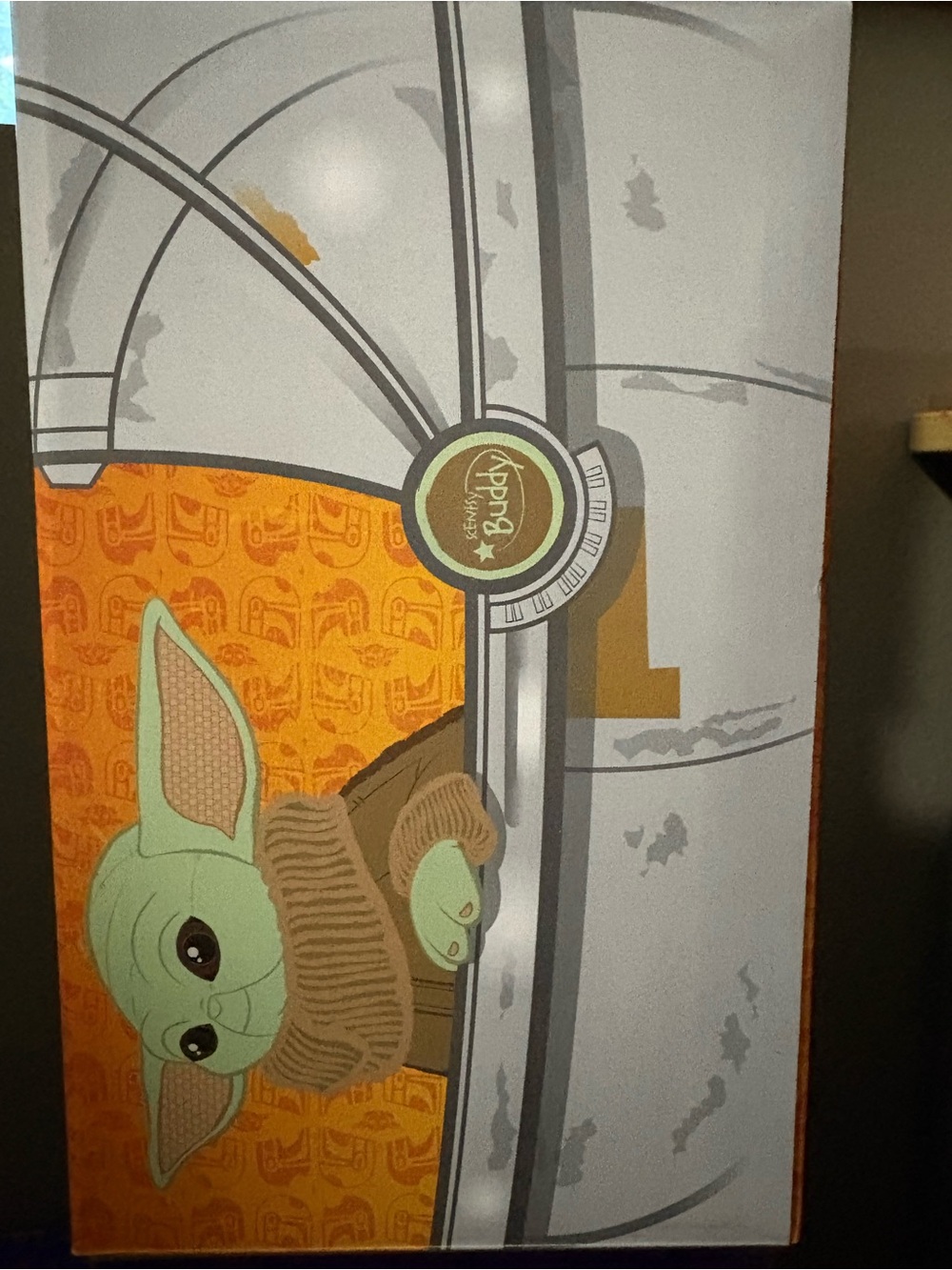 Grogu (The Child) Art Print with Orange Background